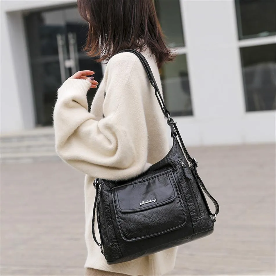 2021 Genuine Leather women Handbags Multifunction Shoulder Bags Travel BackPack