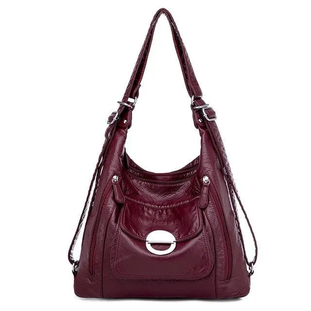 2021 Genuine Leather women Handbags Multifunction Shoulder Bags Travel BackPack