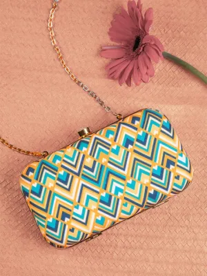 Abstract Multicolor Box Clutch