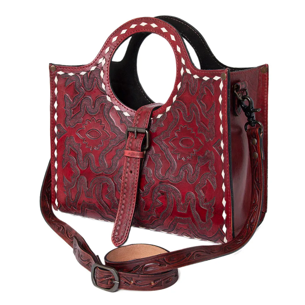 American Darling ADBG500 Tote Hand Tooled Genuine Leather Women Bag Western Handbag Purse
