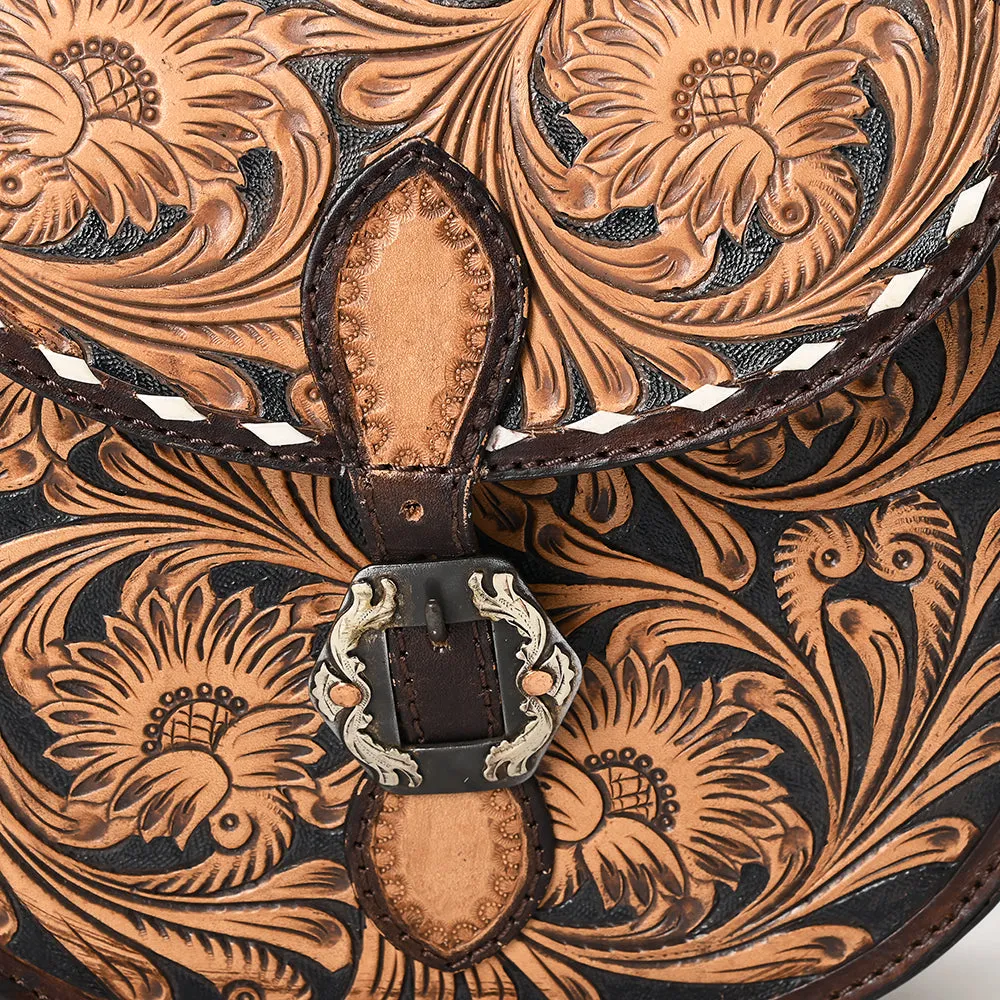 American Darling Adbga529 Small Crossbody Hand Tooled Genuine Leather Women Bag Western Handbag Purse