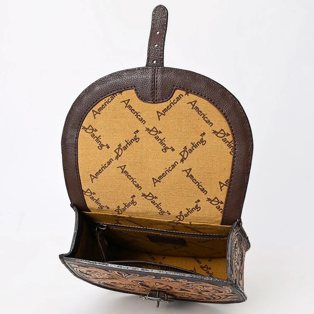 American Darling Adbga529 Small Crossbody Hand Tooled Genuine Leather Women Bag Western Handbag Purse