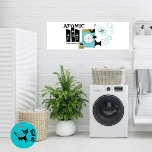 Atomic Cat, Mid Century Modern, Laundry Room, Retro Wall Art