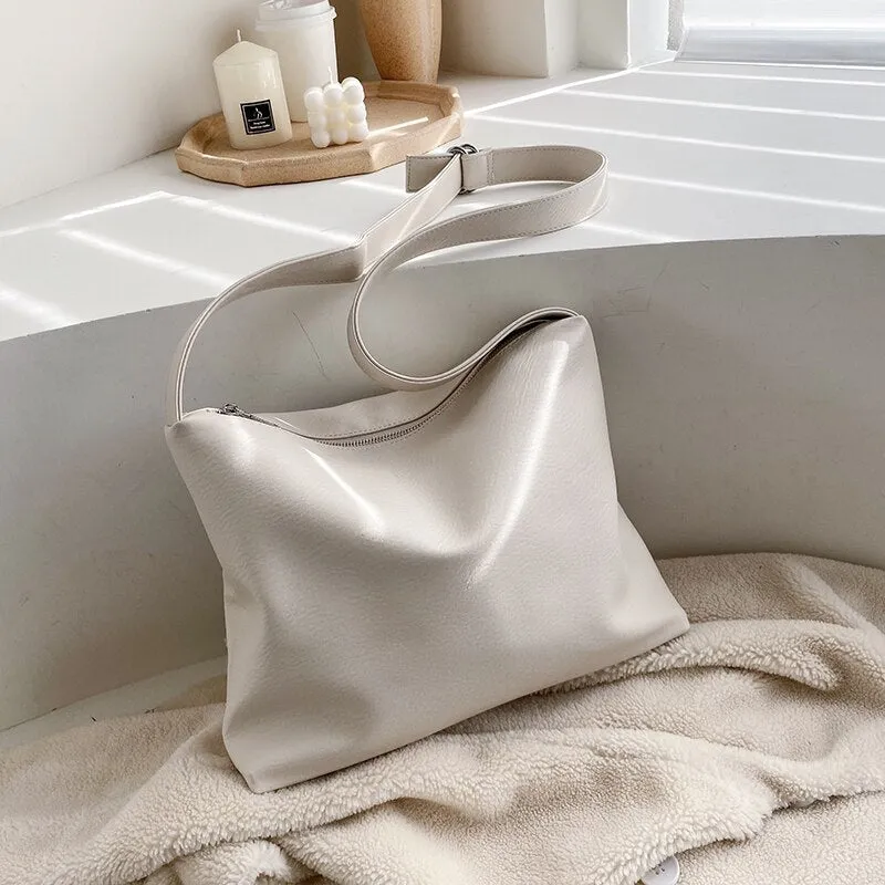 Back to College 2020 new women's bag solid color PU shoulder messenger bag fashion casual women bag shopping bag ladies bag big bag