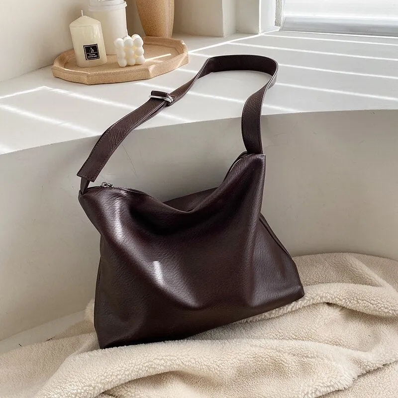 Back to College 2020 new women's bag solid color PU shoulder messenger bag fashion casual women bag shopping bag ladies bag big bag