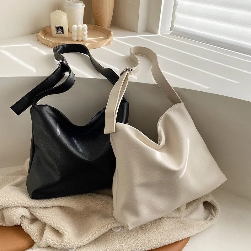 Back to College 2020 new women's bag solid color PU shoulder messenger bag fashion casual women bag shopping bag ladies bag big bag