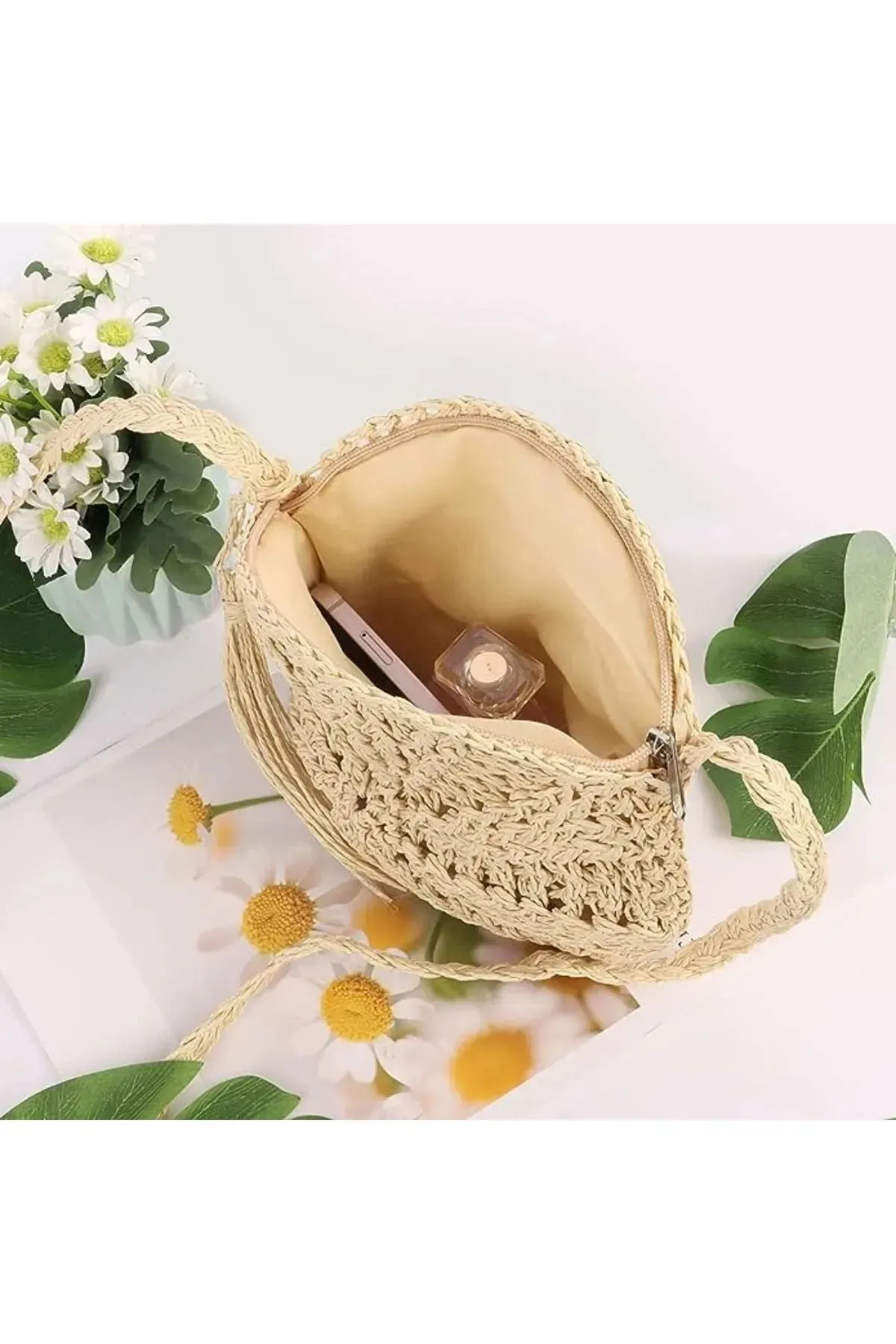 Bali Shoulder Straw Round Bag - Small