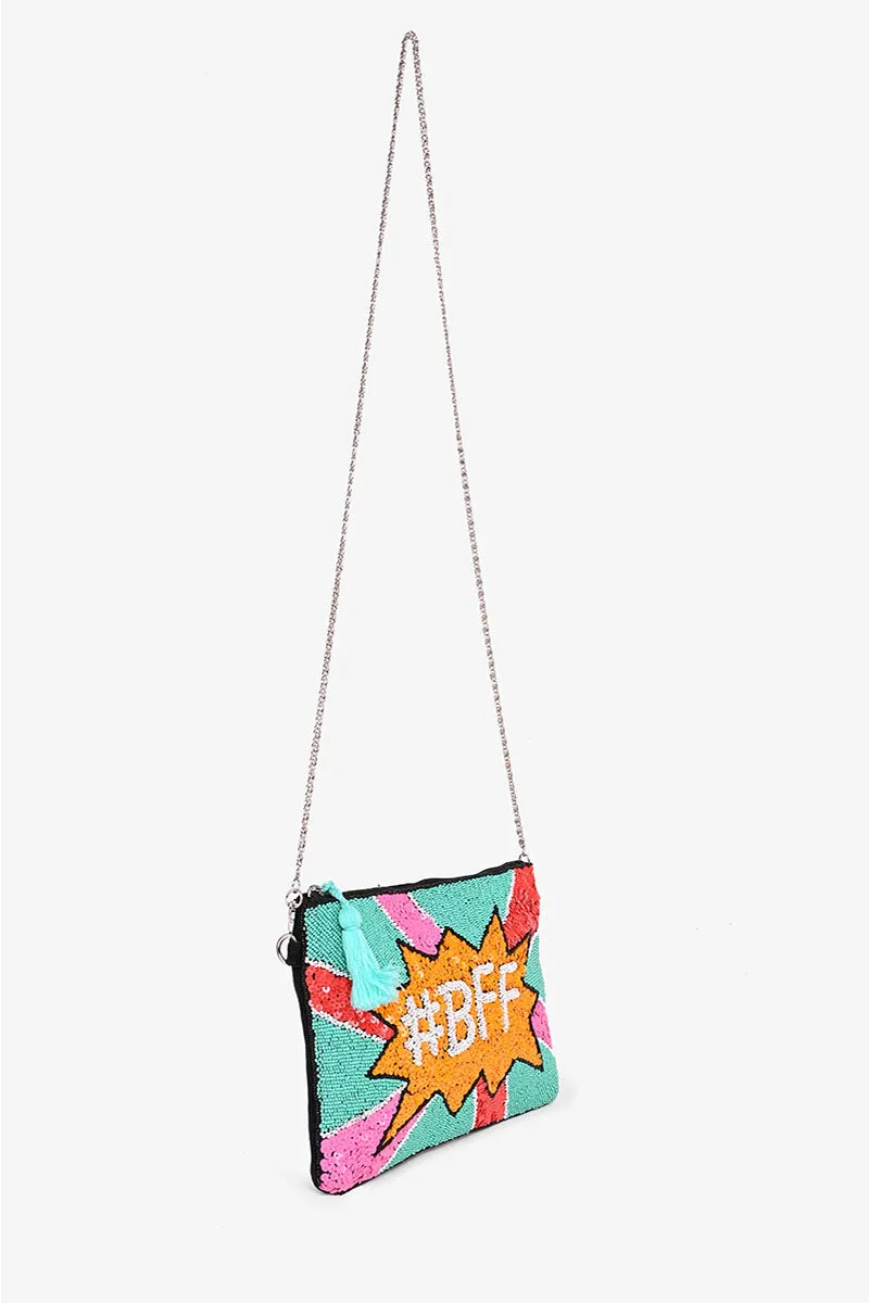 BFF Embellished Crossbody Sling Bag