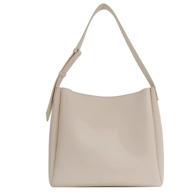 binfenxie Qality Women Tote Bags 2 Pcs/Set Large Capacity Shopper Shoulder Bag Pure Color Wide Strap Soft PU Leather Female Handbags