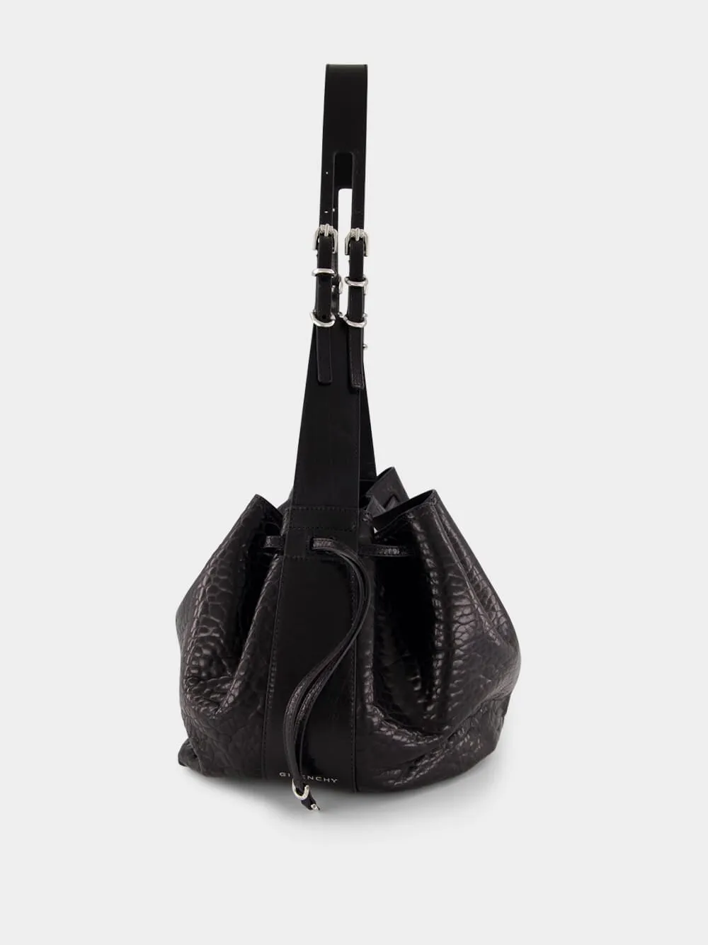 Black Crackled Patent Leather Medium Pumpkin Bag