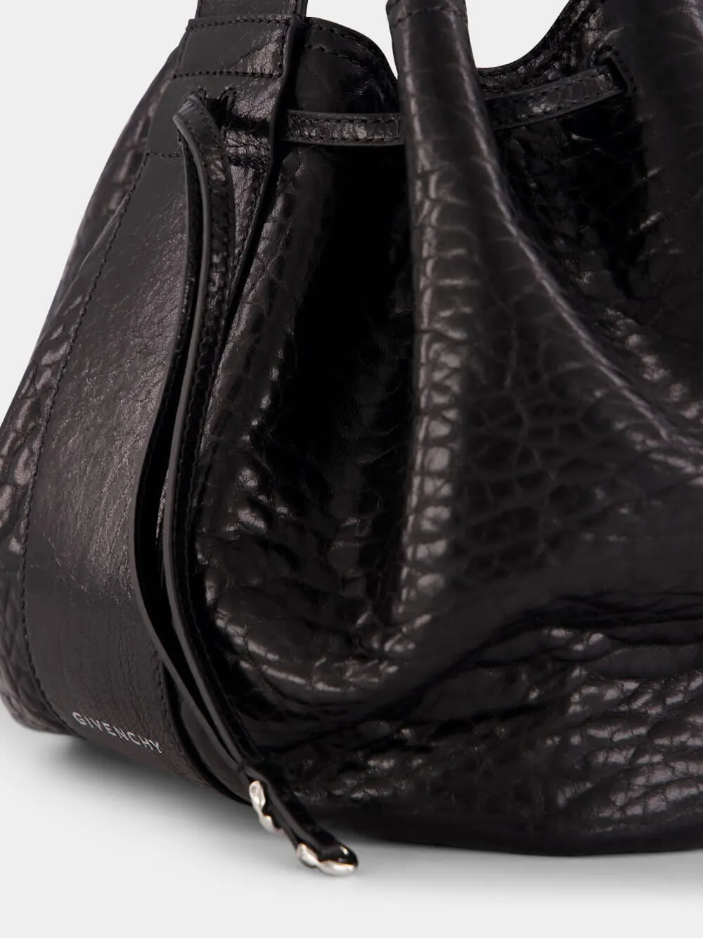 Black Crackled Patent Leather Medium Pumpkin Bag