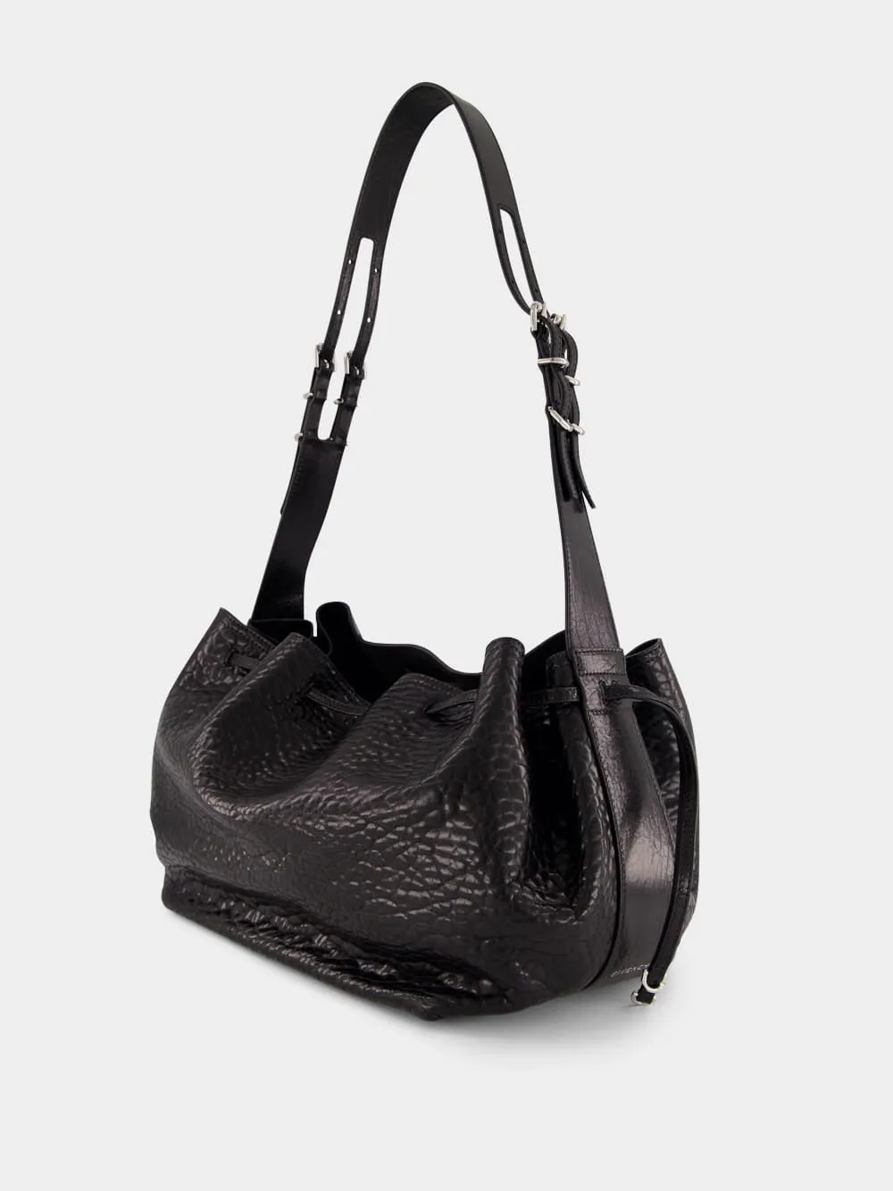 Black Crackled Patent Leather Medium Pumpkin Bag