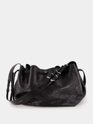 Black Crackled Patent Leather Medium Pumpkin Bag