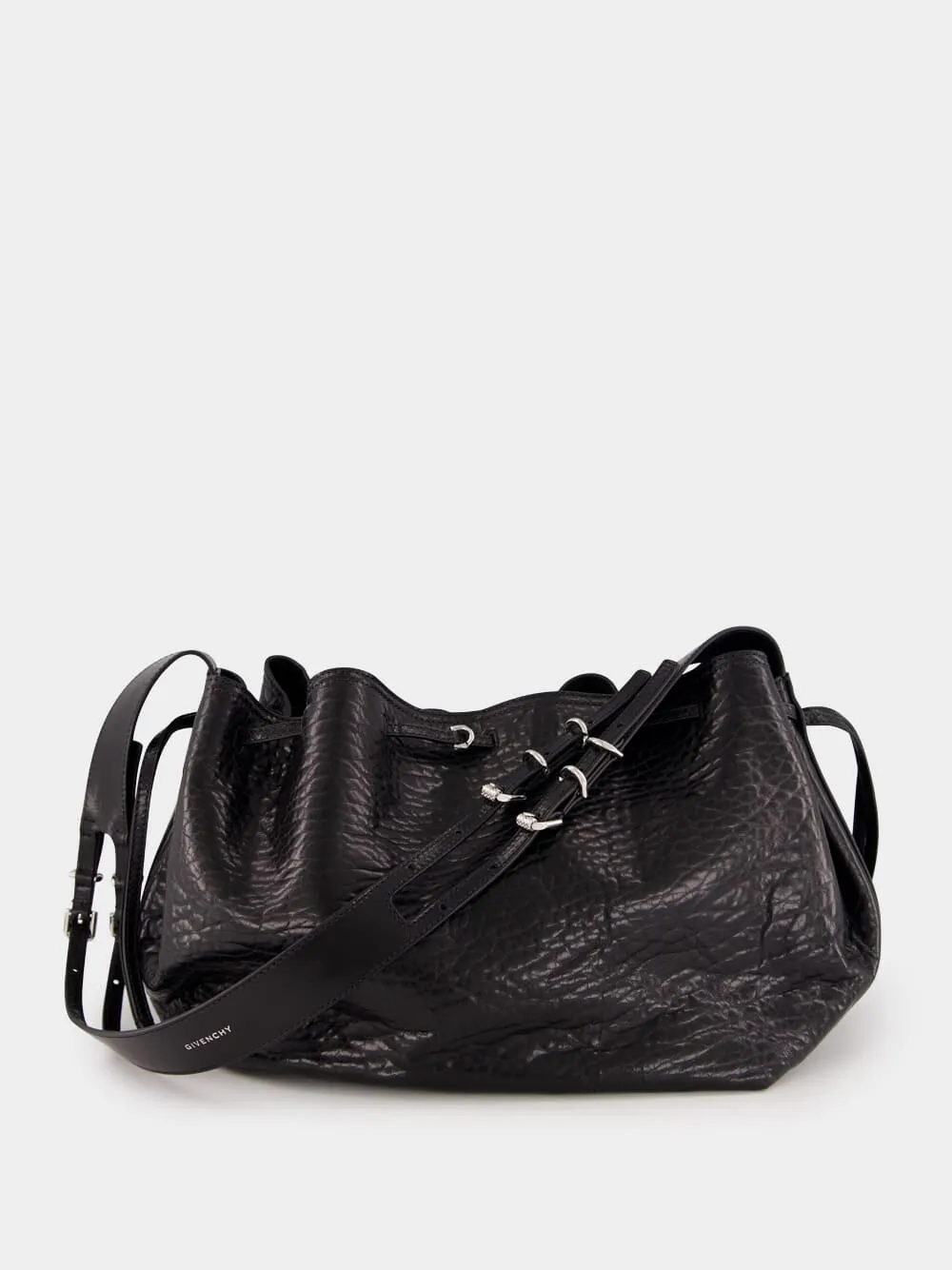 Black Crackled Patent Leather Medium Pumpkin Bag
