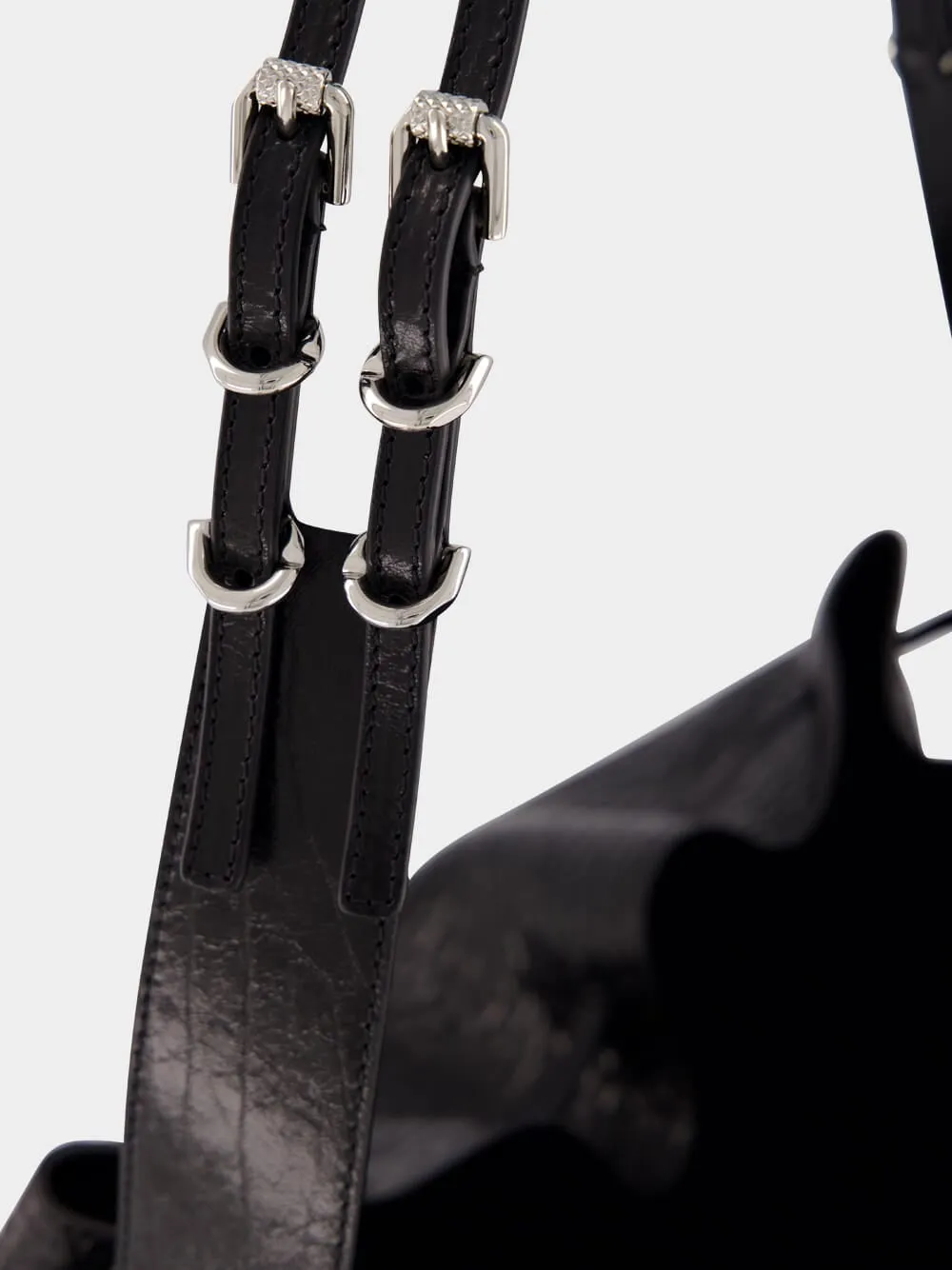 Black Crackled Patent Leather Medium Pumpkin Bag