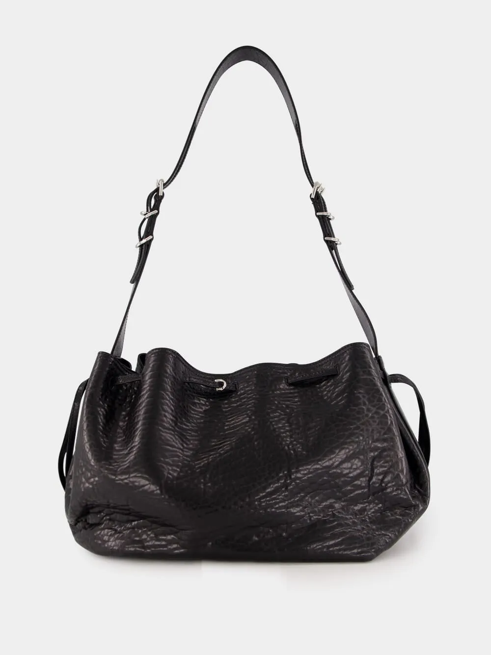 Black Crackled Patent Leather Medium Pumpkin Bag