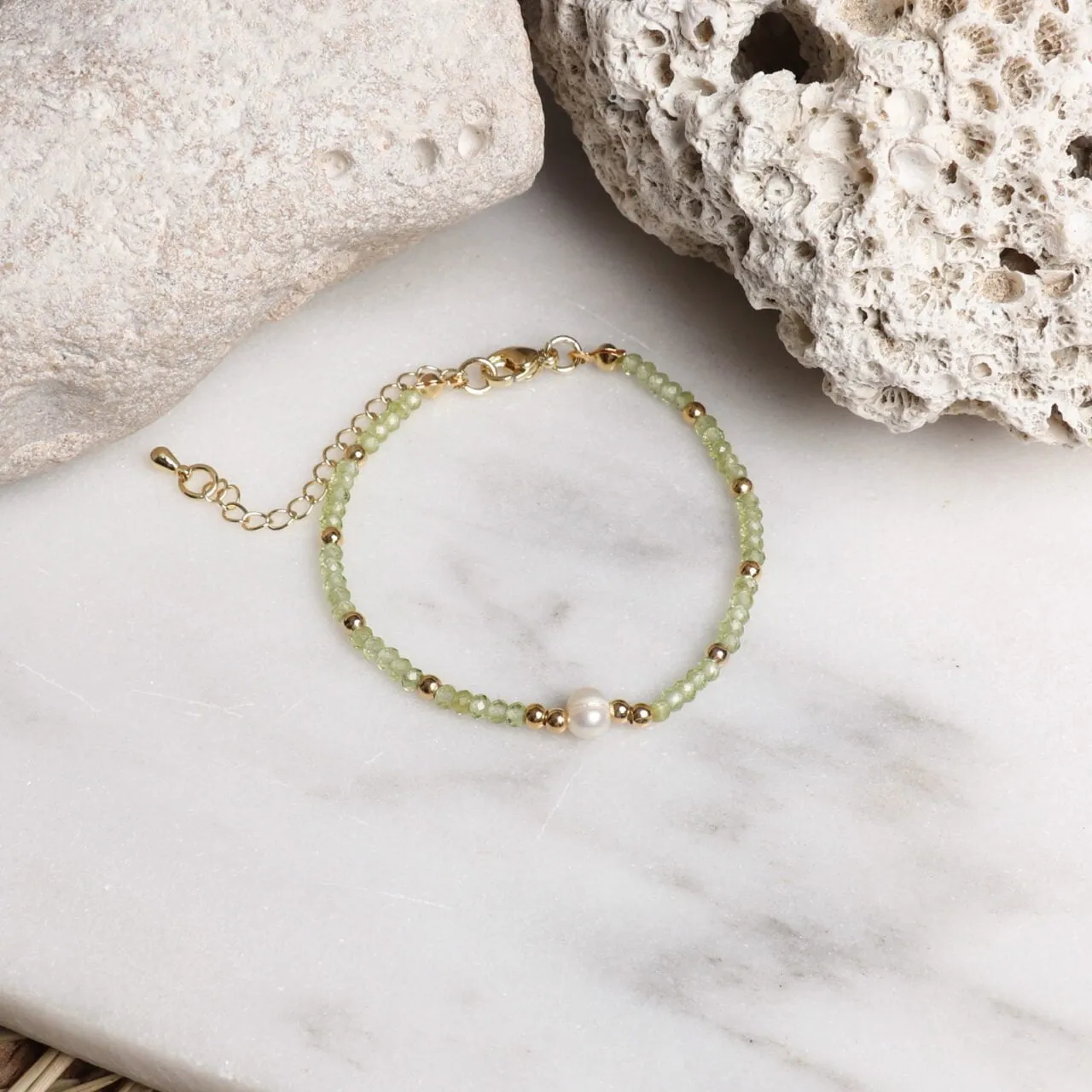 Bracelet Stone Bead Apple Green
