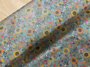 Bright Night Light Blue Eco Laminated Cotton