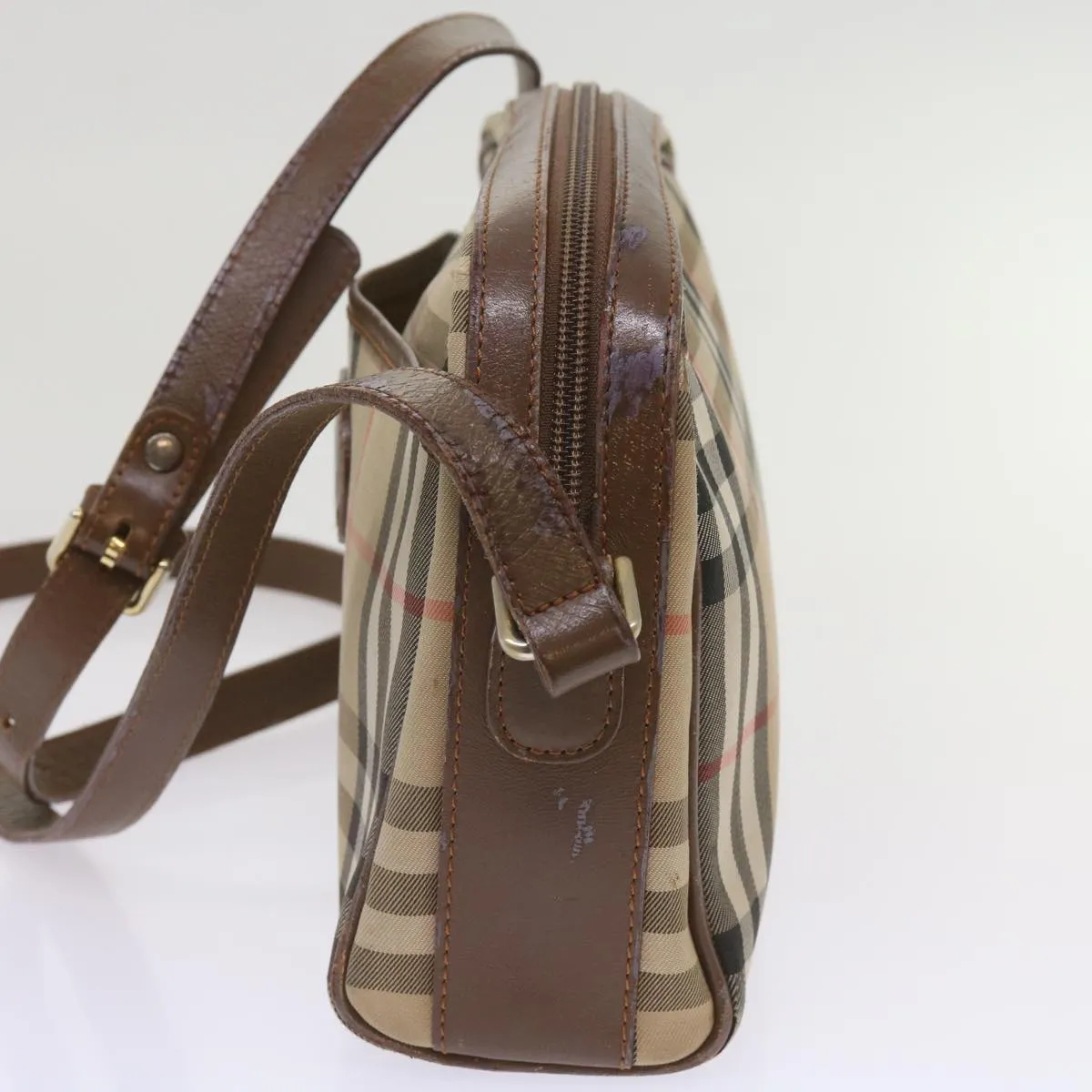 BURBERRY Nova Check Shoulder Bag Canvas Beige  ti1529