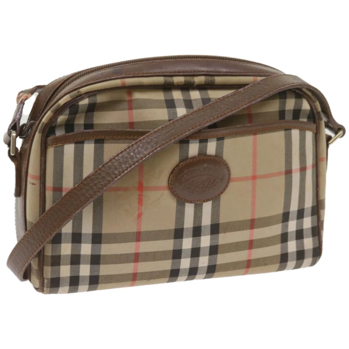 BURBERRY Nova Check Shoulder Bag Canvas Beige  ti1529
