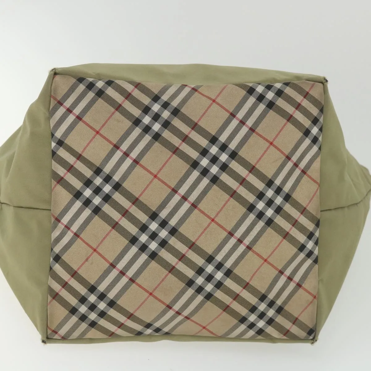 BURBERRYSs Blue Label Tote Bag Nylon Khaki Auth ki3744