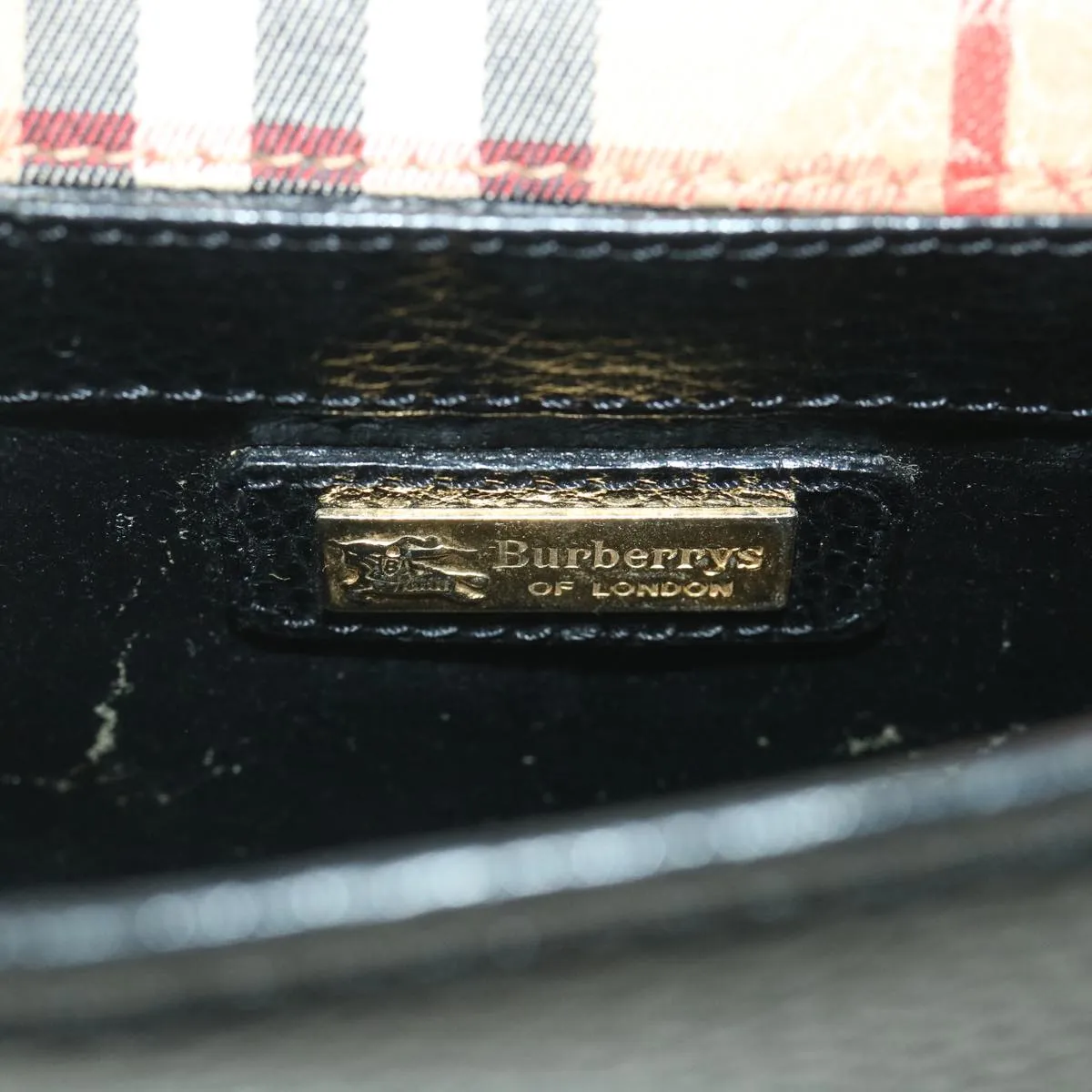 BURBERRYSs Clutch Bag Leather Black  bs8730