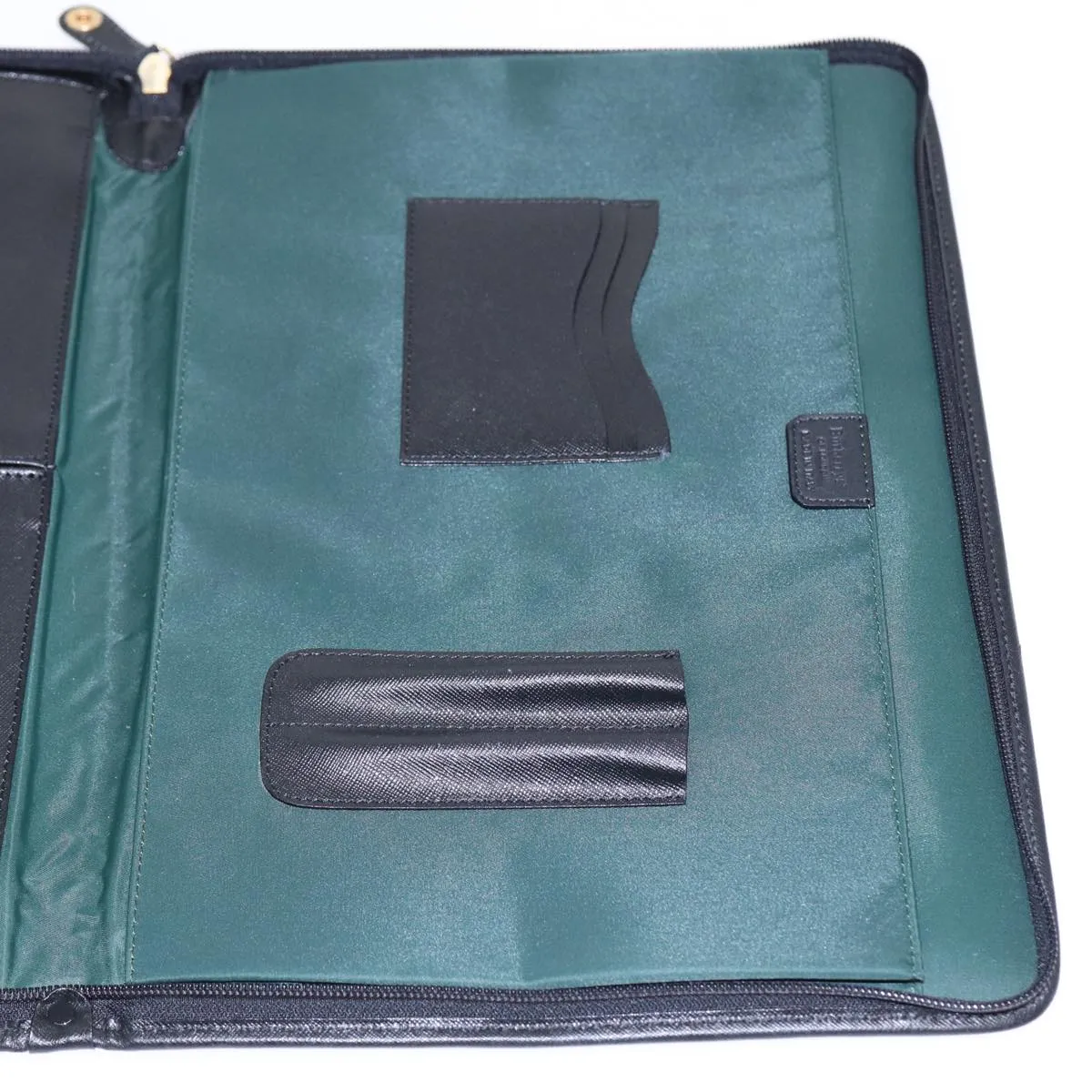 BURBERRYSs Clutch Bag PVC Black Gold Auth bs17440