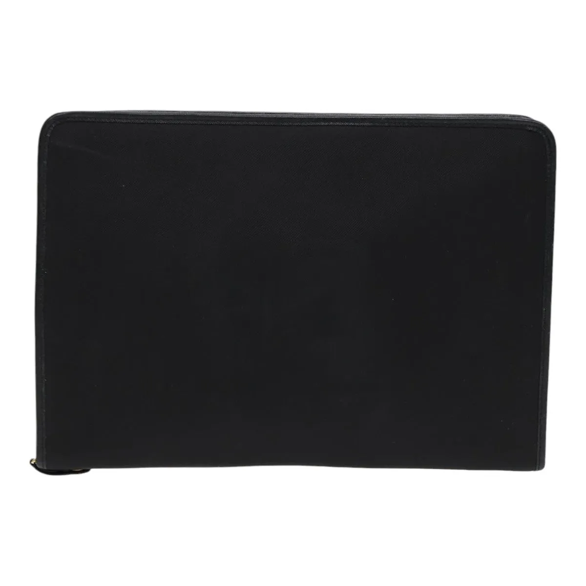 BURBERRYSs Clutch Bag PVC Black Gold Auth bs17440