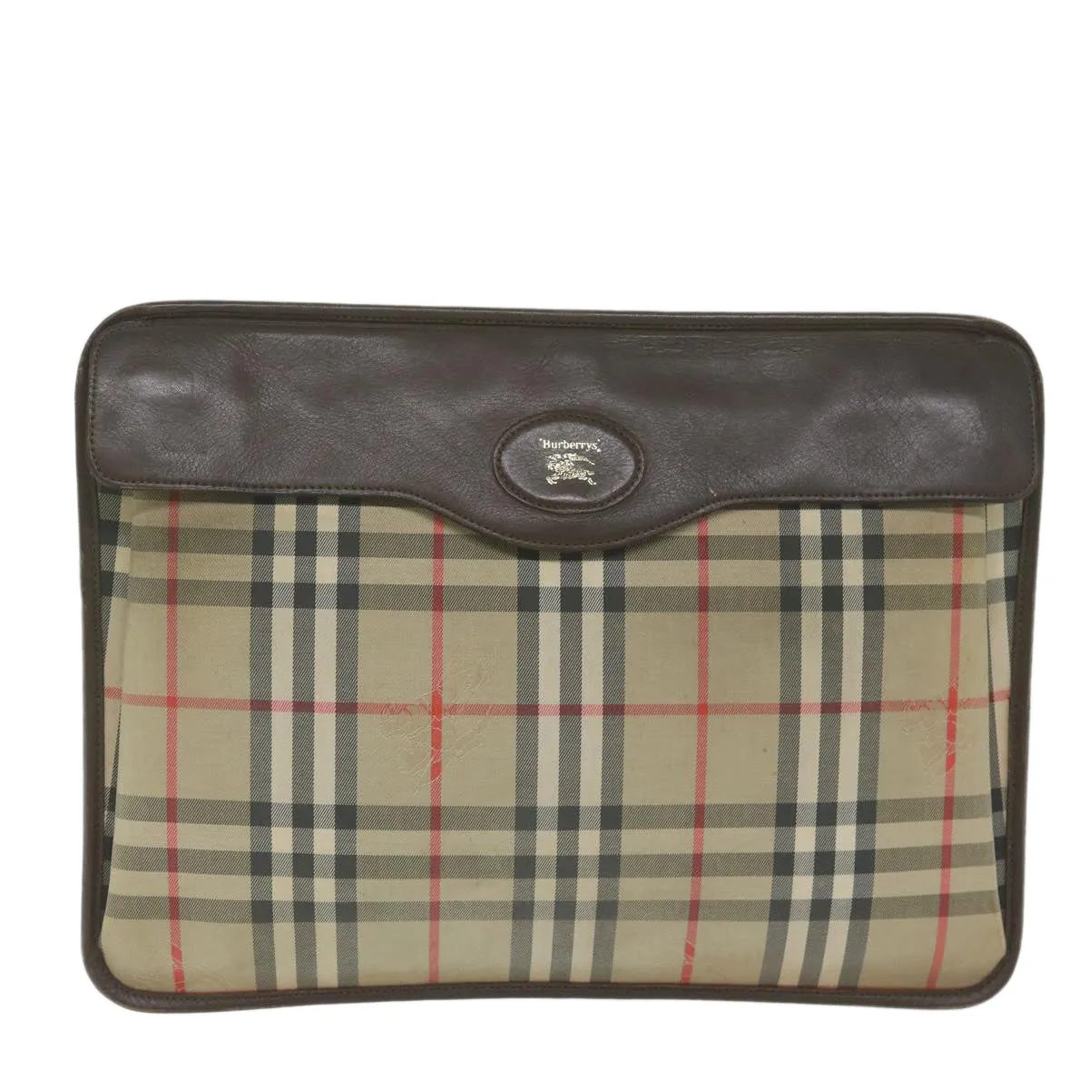 BURBERRYSs Nova Check Clutch Bag Nylon Beige  yk10018