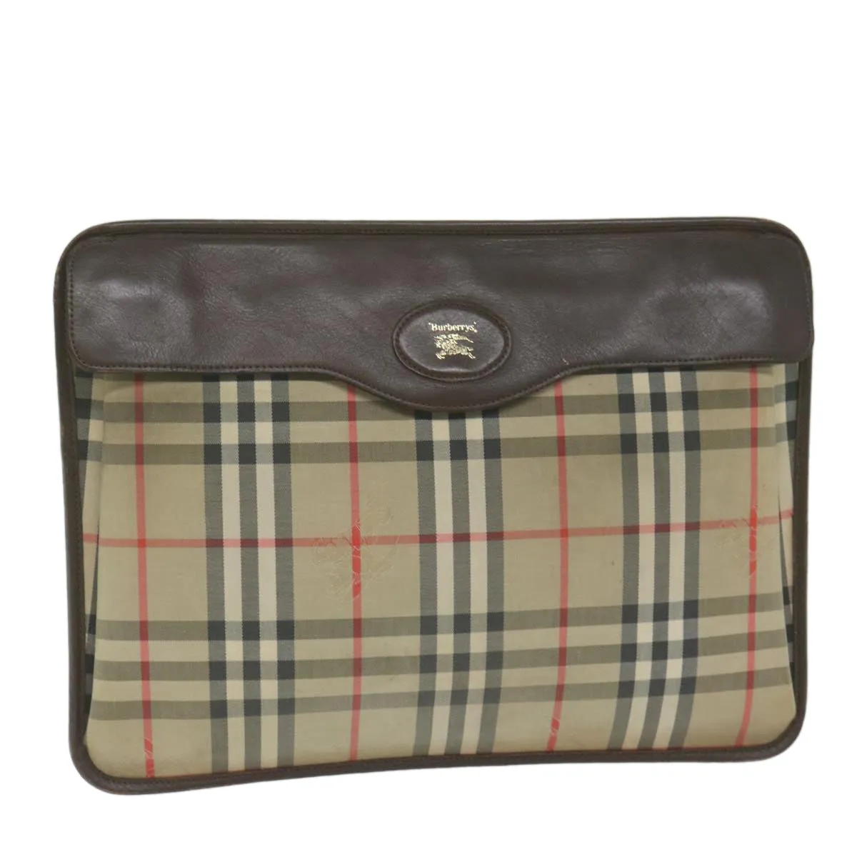 BURBERRYSs Nova Check Clutch Bag Nylon Beige  yk10018