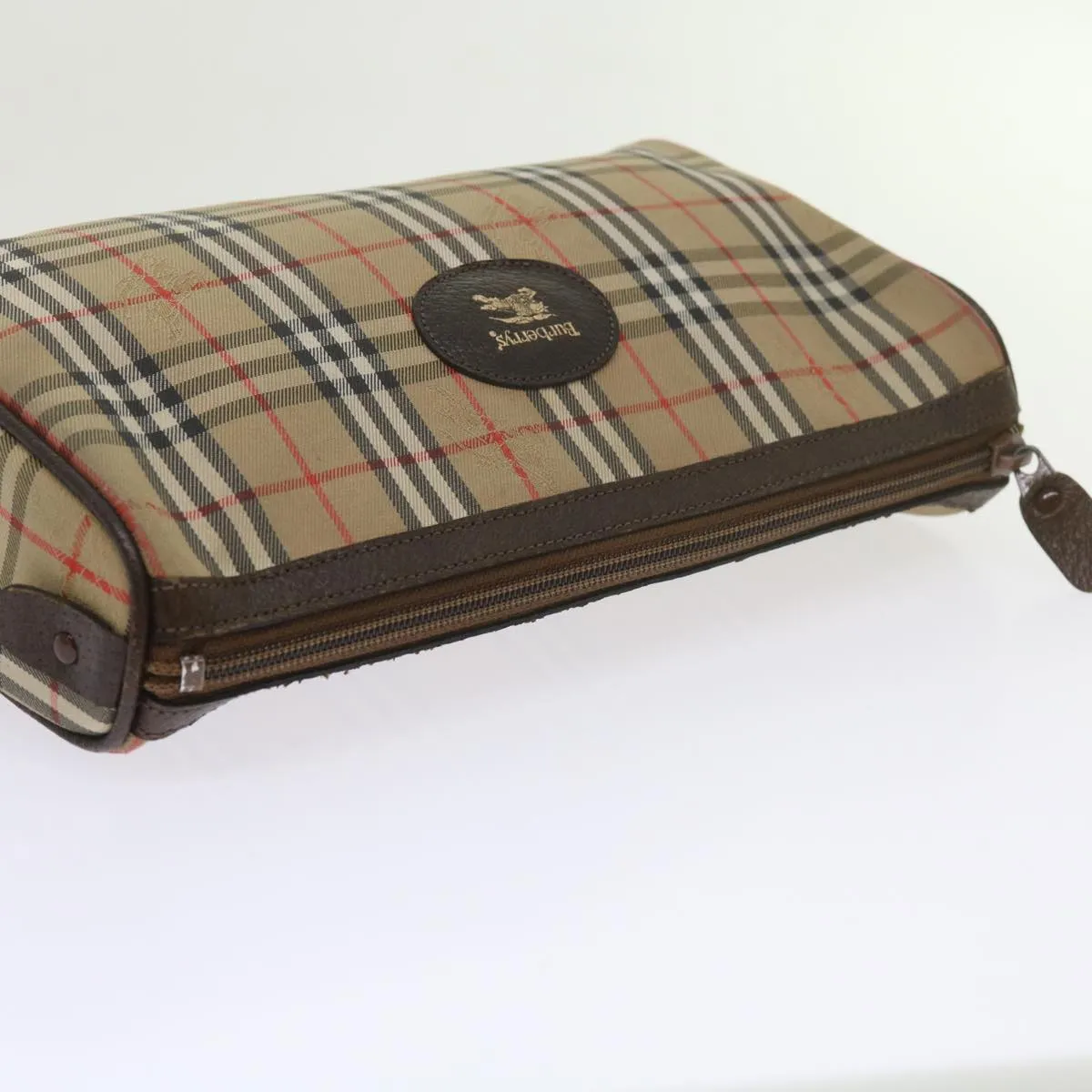 BURBERRYSs Nova Check Clutch Bag Nylon Canvas Beige  60353