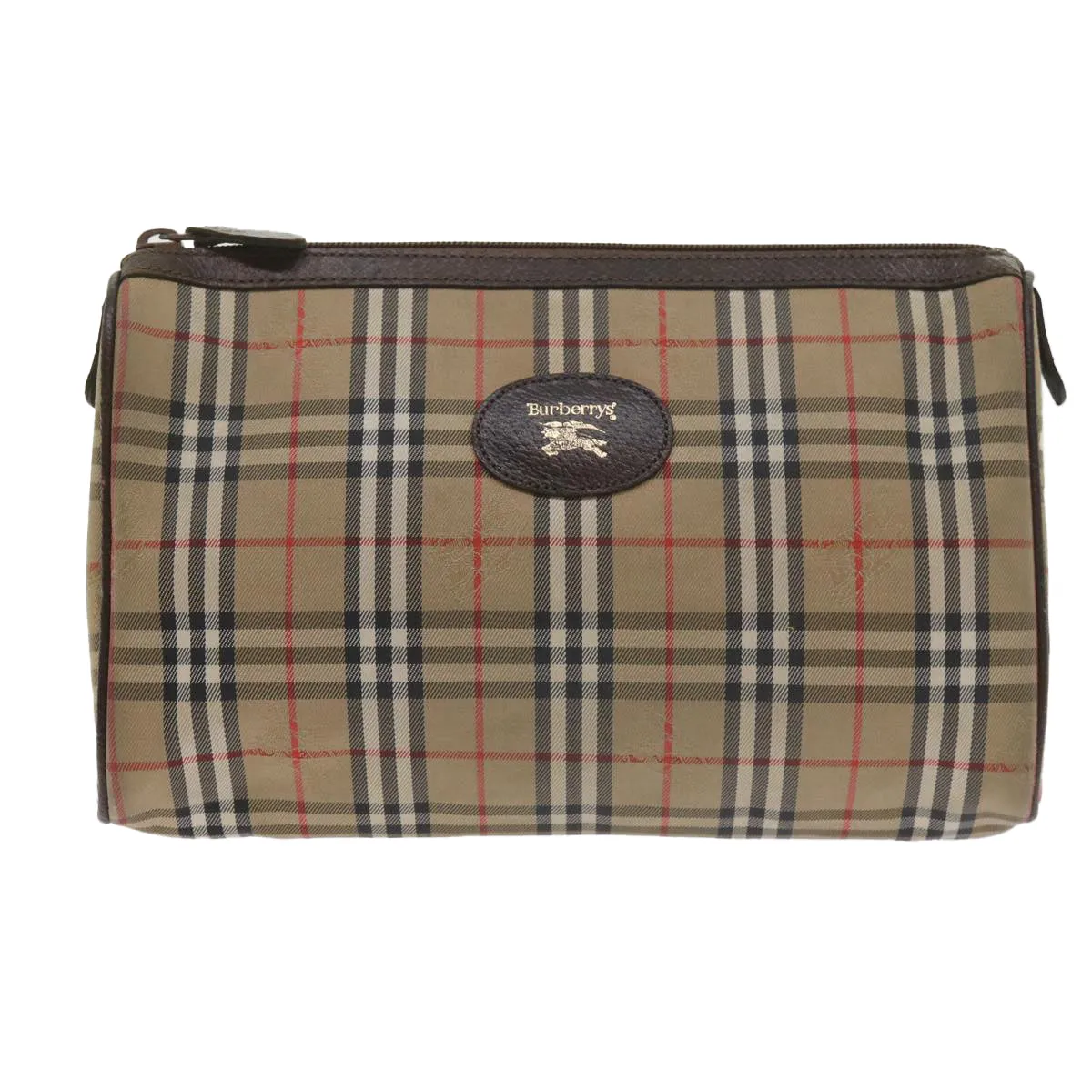 BURBERRYSs Nova Check Clutch Bag Nylon Canvas Beige  60353
