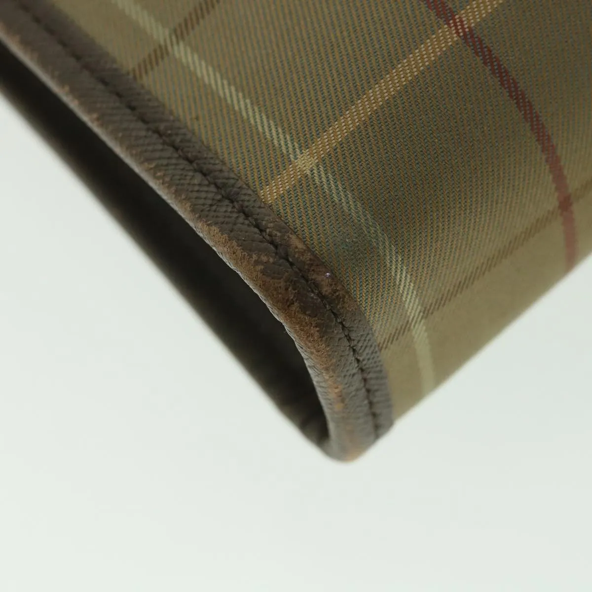 BURBERRYSs Nova Check Clutch Bag Nylon Canvas Brown Auth bs9092