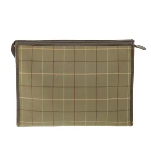 BURBERRYSs Nova Check Clutch Bag Nylon Canvas Brown Auth bs9092