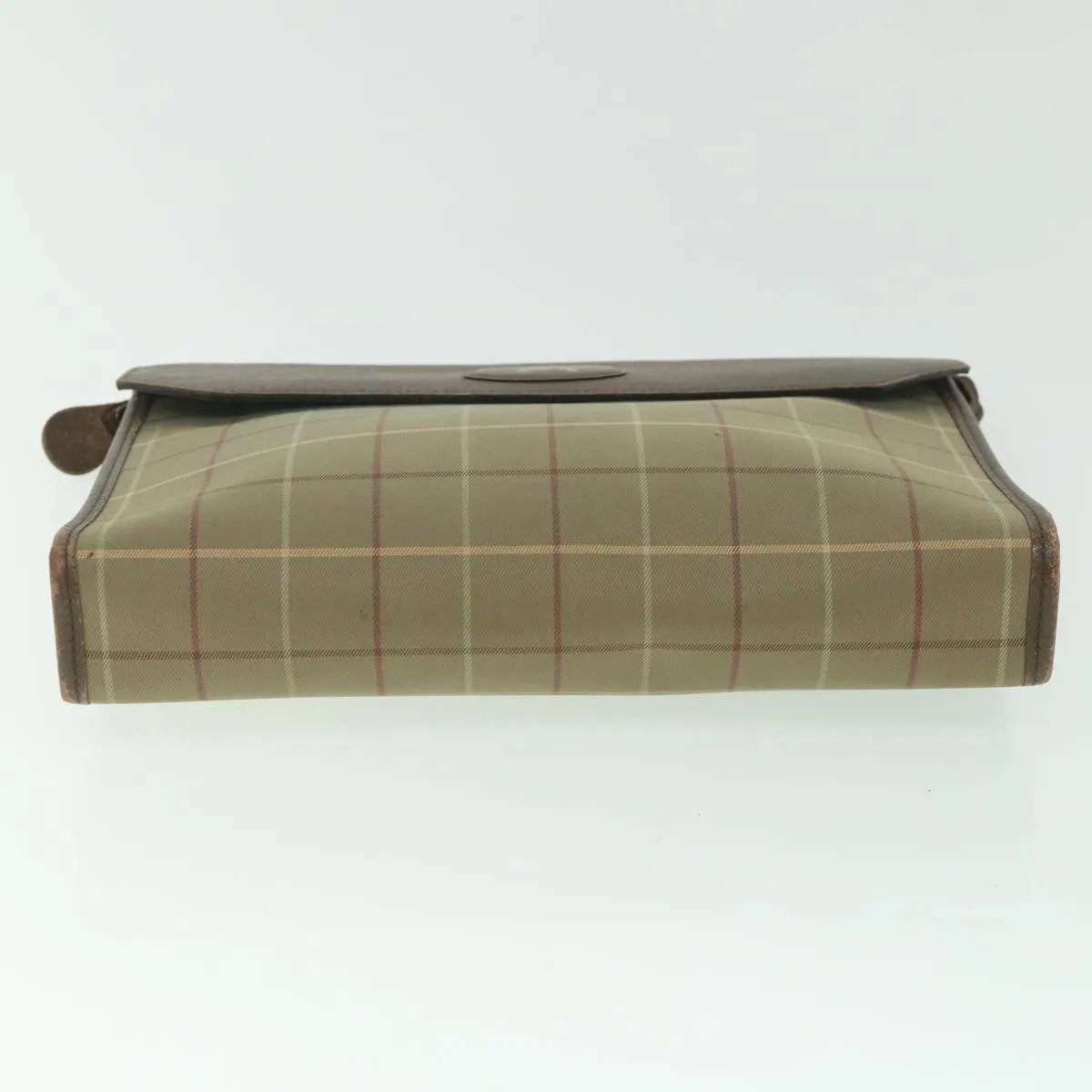 BURBERRYSs Nova Check Clutch Bag Nylon Canvas Brown Auth bs9092