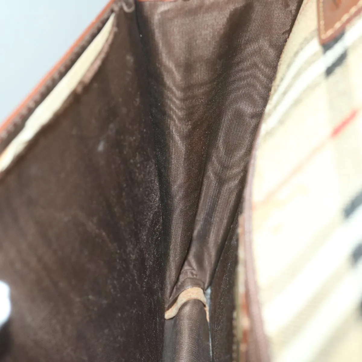BURBERRYSs Nova Check Clutch Bag PVC Leather Beige  bs11501