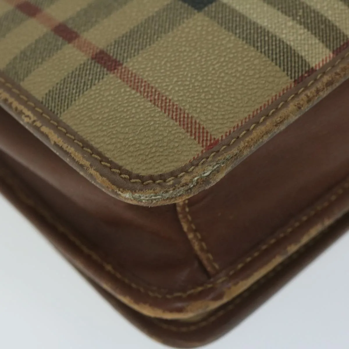 BURBERRYSs Nova Check Clutch Bag PVC Leather Beige  bs11501