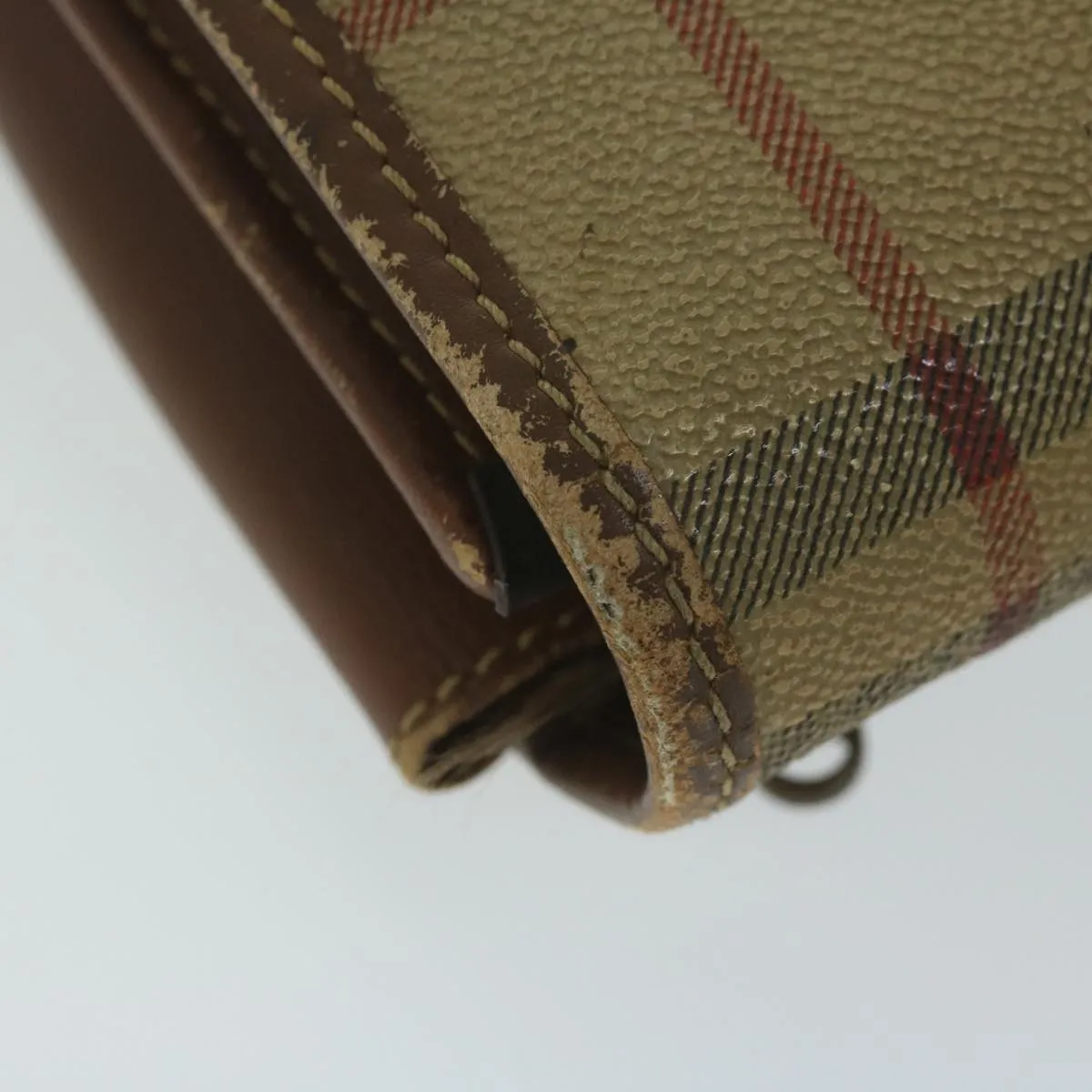 BURBERRYSs Nova Check Clutch Bag PVC Leather Beige  bs11501