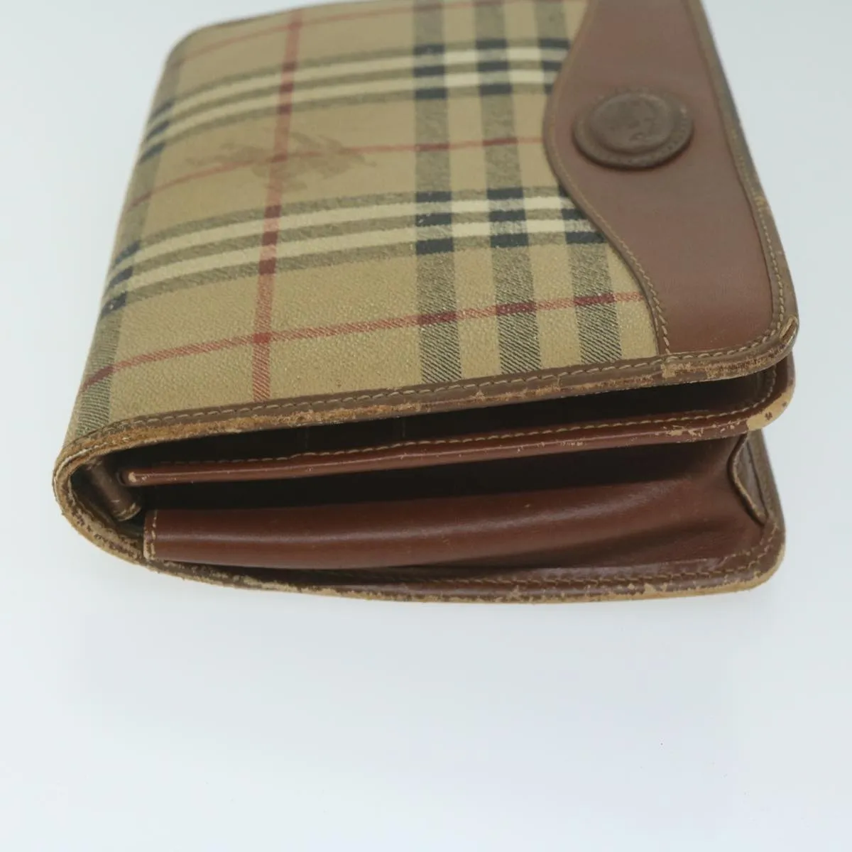 BURBERRYSs Nova Check Clutch Bag PVC Leather Beige  bs11501