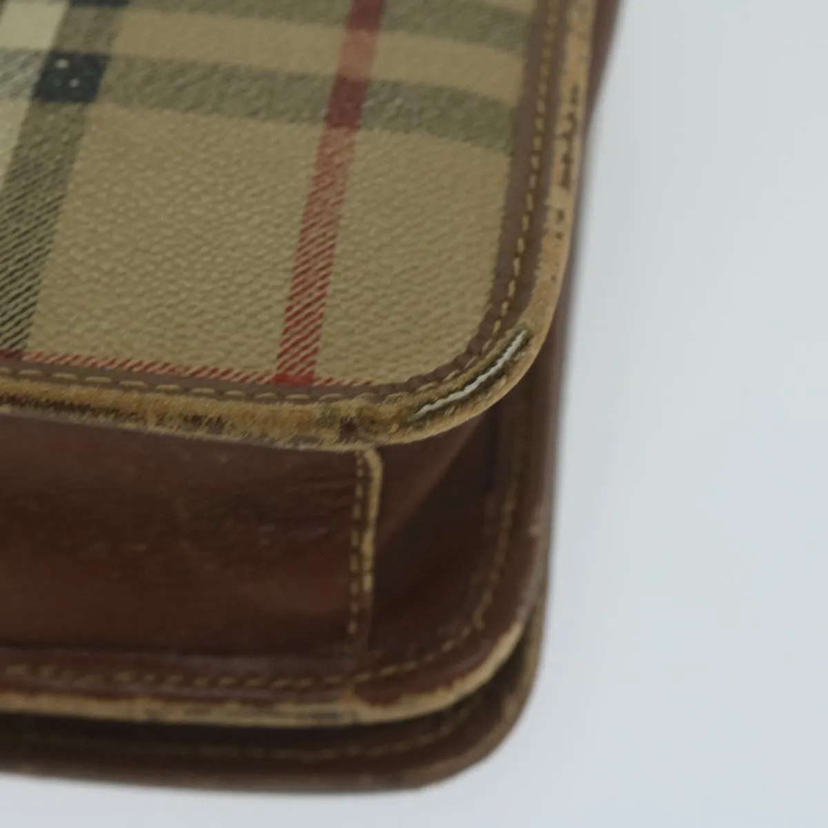 BURBERRYSs Nova Check Clutch Bag PVC Leather Beige  bs11501