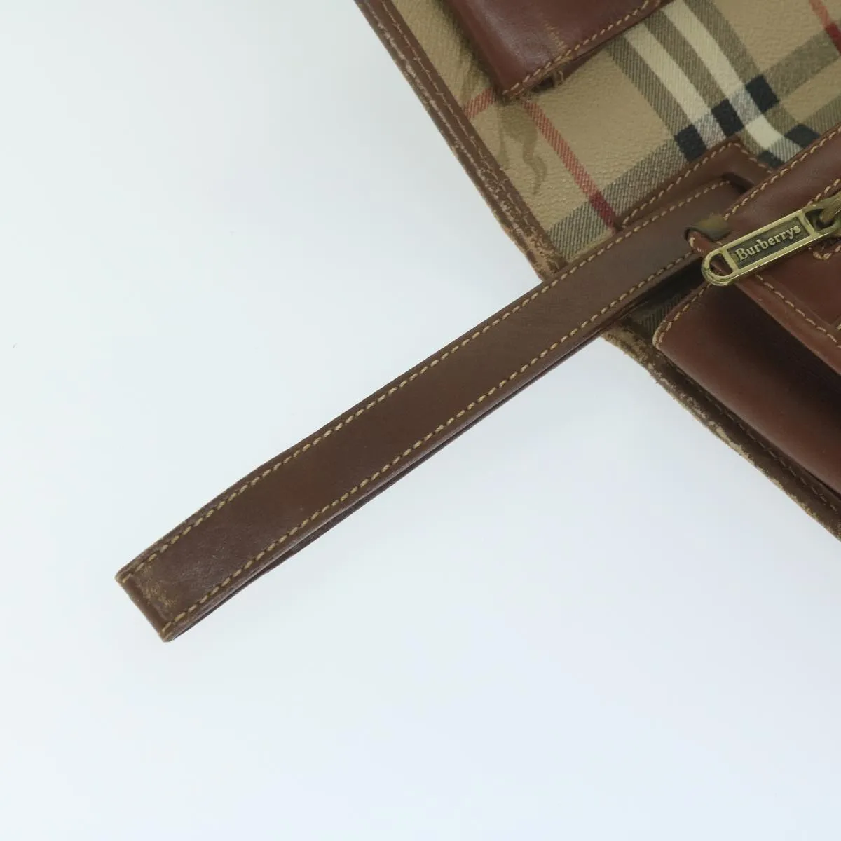 BURBERRYSs Nova Check Clutch Bag PVC Leather Beige  bs11501