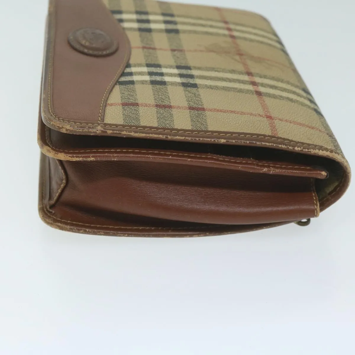 BURBERRYSs Nova Check Clutch Bag PVC Leather Beige  bs11501