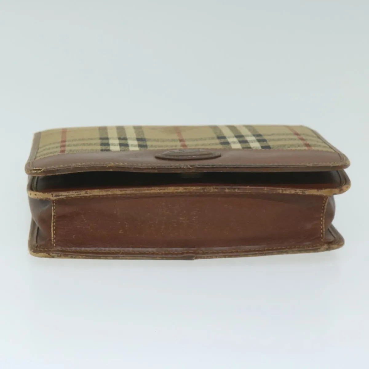 BURBERRYSs Nova Check Clutch Bag PVC Leather Beige  bs11501
