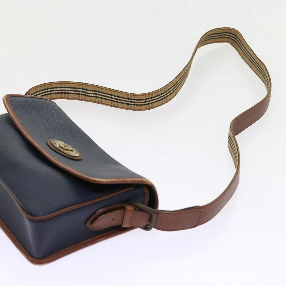 BURBERRYSs Shoulder Bag Leather Navy  yk9080