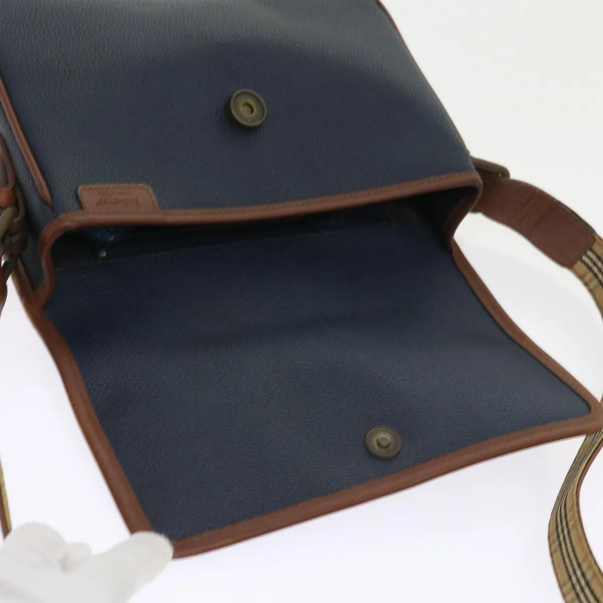 BURBERRYSs Shoulder Bag Leather Navy  yk9080