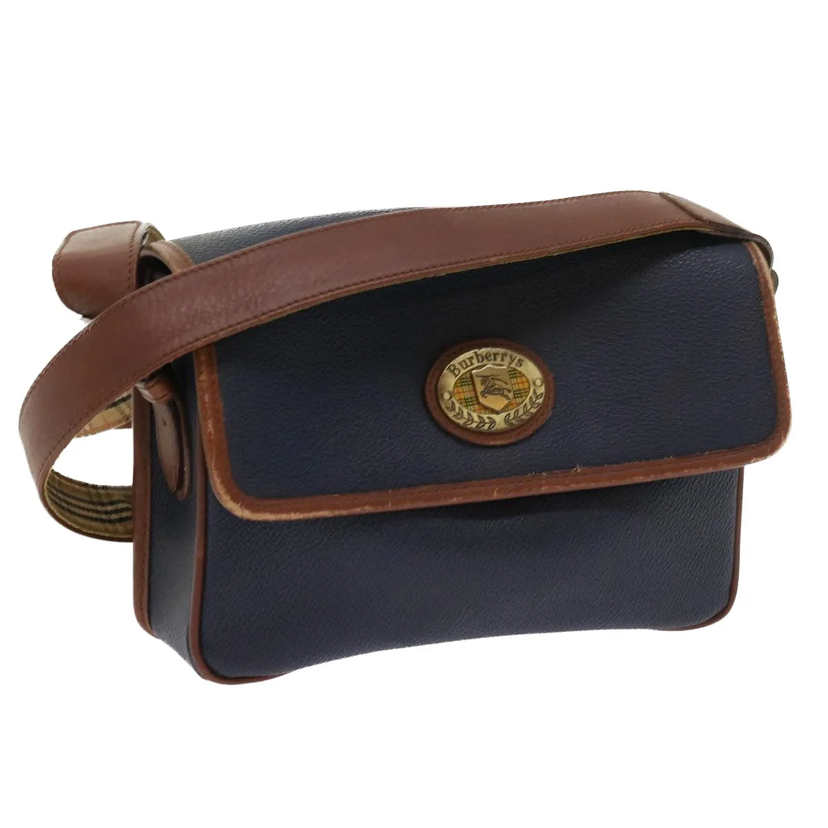 BURBERRYSs Shoulder Bag Leather Navy  yk9080