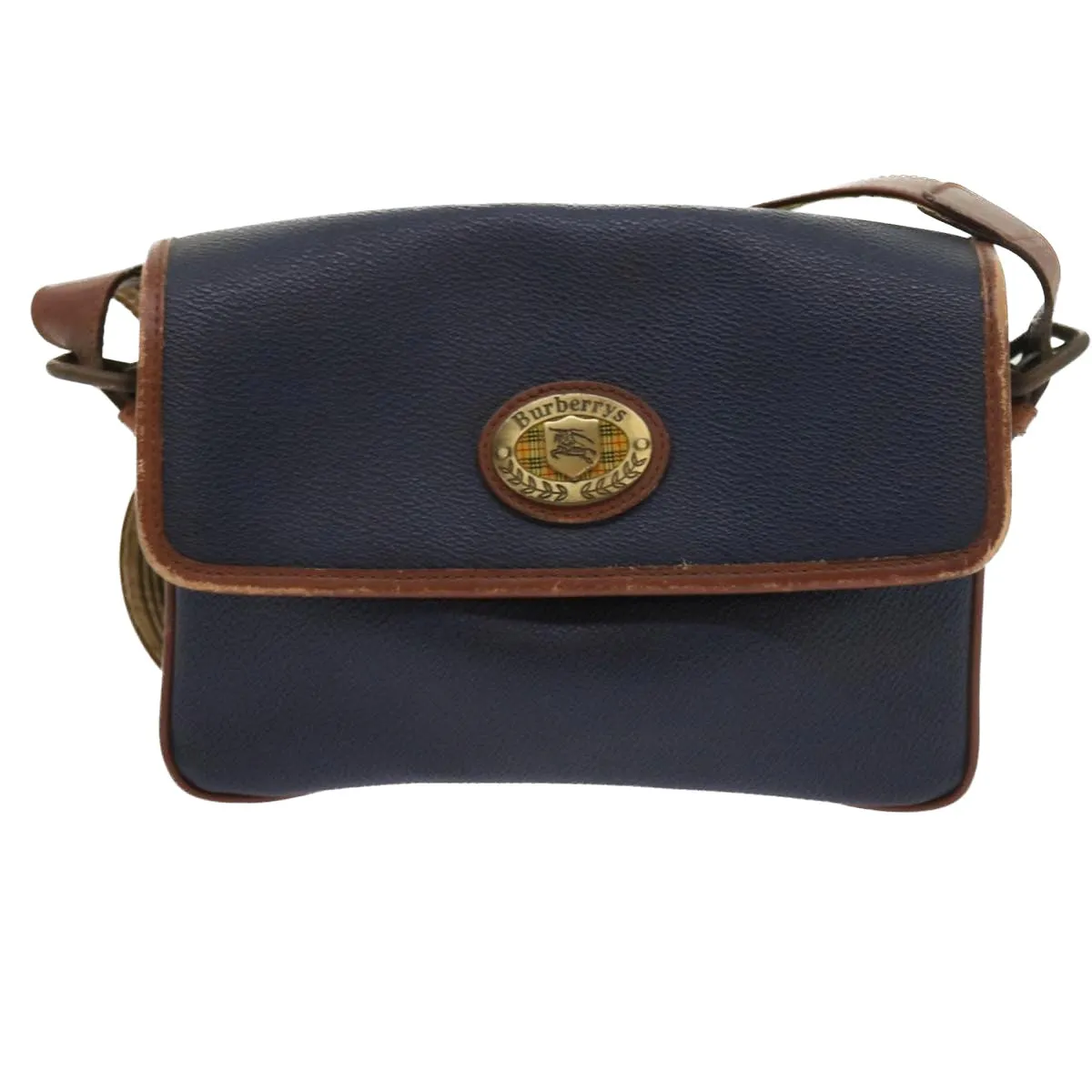 BURBERRYSs Shoulder Bag Leather Navy  yk9080