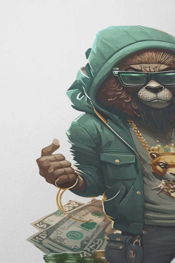 Cartoon Lion Wealth Feline