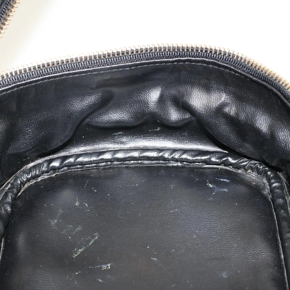 CHANEL Bicolole Vanity Cosmetic Pouch Leather Black CC  bs6921