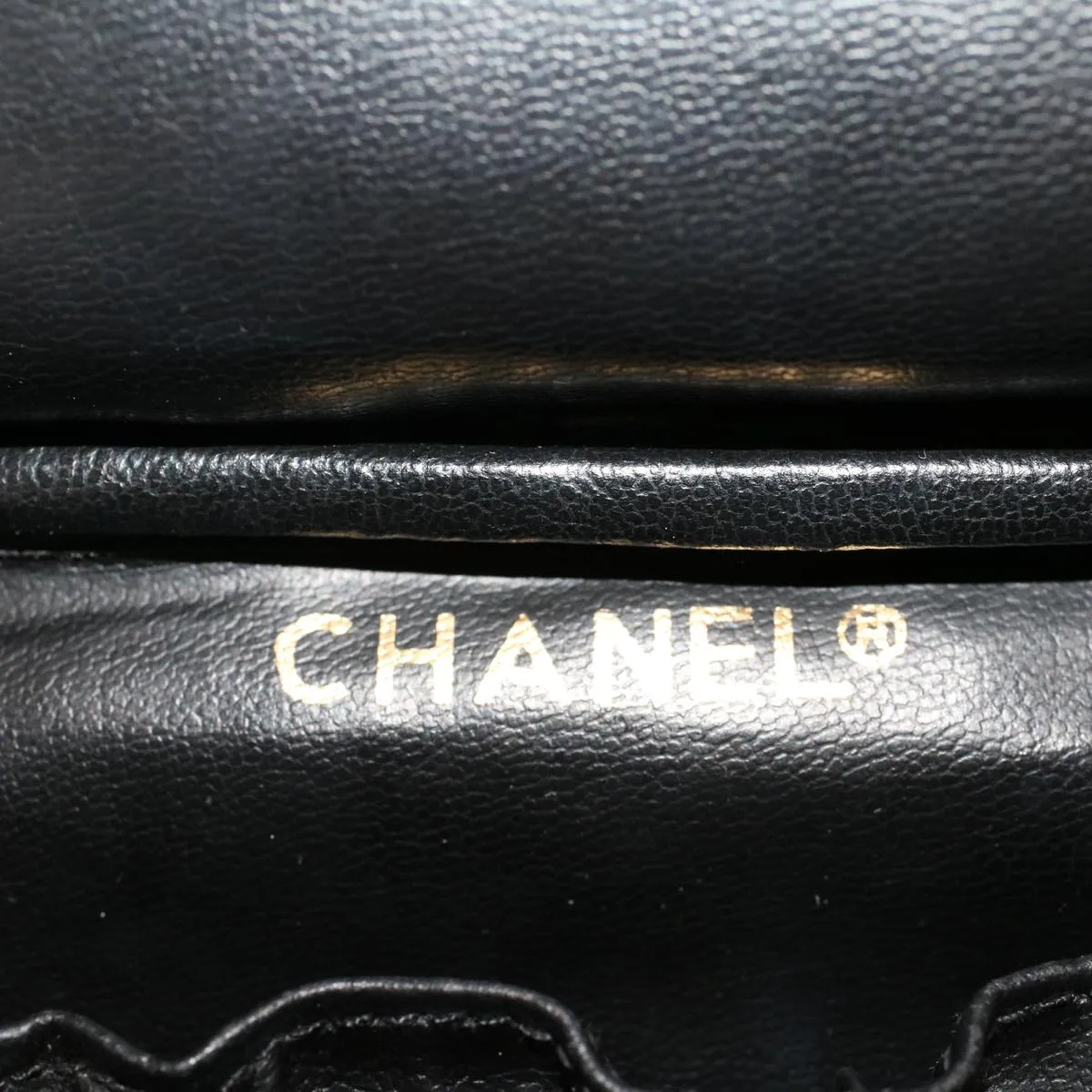 CHANEL Bicolole Vanity Cosmetic Pouch Leather Black CC  bs6921